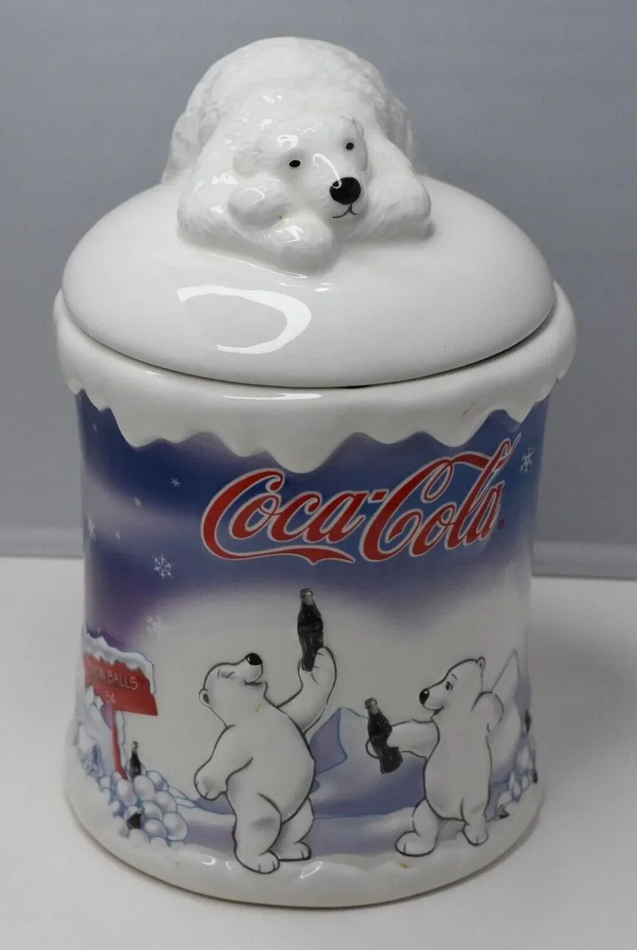 COLLECTIBLE LIMITED EDITION COCA COLA ARCTIC WINTER POLAR BEAR COOKIE JAR